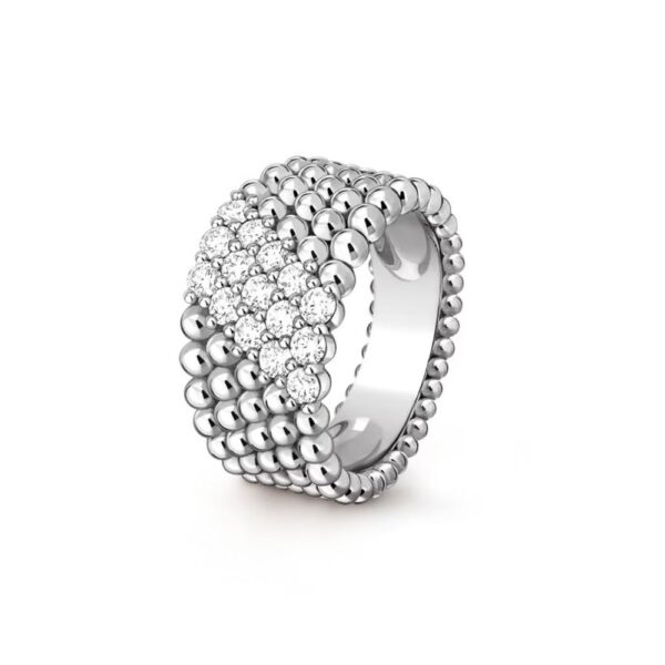 18K WHITE GOLD 5 ROWS DIAMOND RING