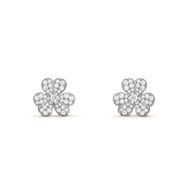 18K WHITE GOLD PAVE DIAMOND SMALL EARRING