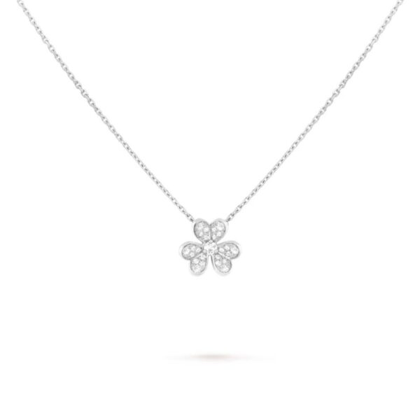 18K WHITE GOLD PAVE DIAMOND MINI NECKLACE