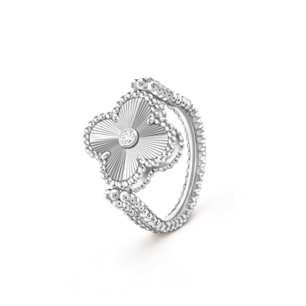 18K WHITE GOLD CHALCEDONY AND DIAMOND REVERSIBLE RING