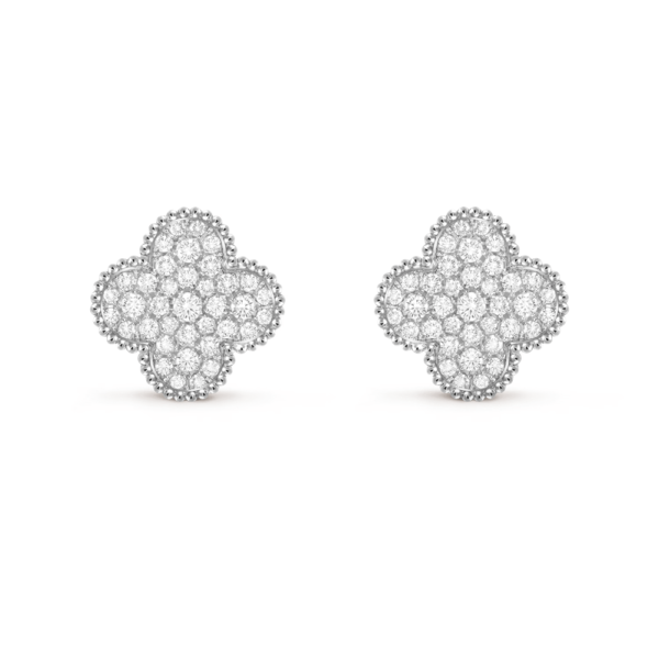 18K WHITE GOLD 20MM DIAMOND EARRING