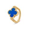 18K YELLOW GOLD BLUE AGATE AND DIAMOND REVERSIBLE RING
