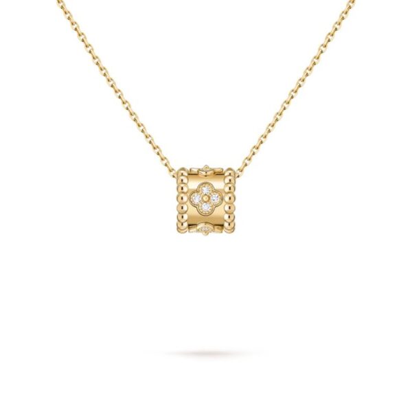 18K YELLOW GOLD CLOVERS DIAMOND NECKLACE