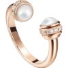 18K ROSE GOLD MOTHER OF PEARL AND DIAMOND RING