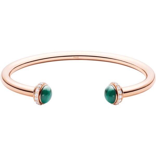 27c80f32d69cbe2488f4f83679226160eb4dc606 18K ROSE GOLD MALACHITE AND DIAMOND BANGLE