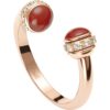 18K ROSE GOLD CARNELIAN AND DIAMOND RING