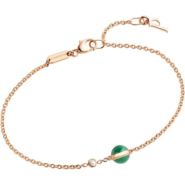 6bbb020a0d5f34b4042ccb8d20daa03298c8ce69 18K ROSE GOLD MALACHITE AND DIAMOND BRACELET