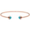 18K ROSE GOLD TURQUOISE THIN BANGLE