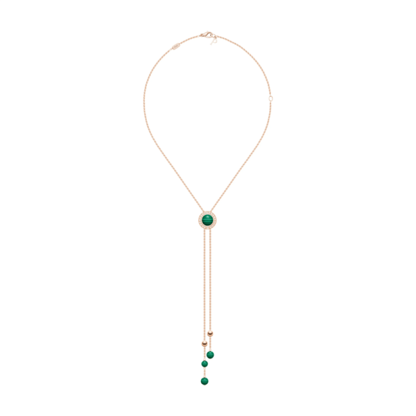 18K ROSE GOLD MALACHITE AND DIAMOND NECKLACE