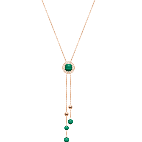 9595f7a5873d68d12c591444fdde288118e76b02 18K ROSE GOLD MALACHITE AND DIAMOND NECKLACE