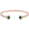 18K ROSE GOLD MALACHITE AND PAVE DIAMOND BANGLE