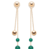 18K ROSE GOLD MALACHITE AND DIAMOND EARRING