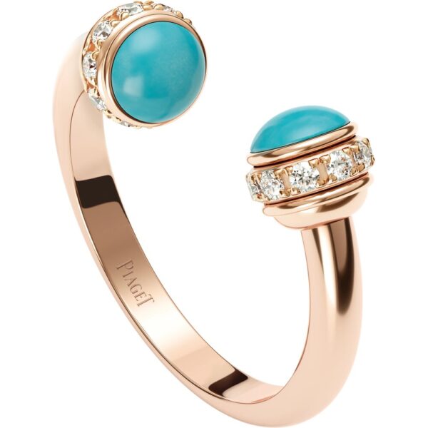 18K ROSE GOLD TURQUOISE AND DIAMOND RING
