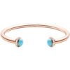18K ROSE GOLD TURQUOISE AND DIAMOND BANGLE