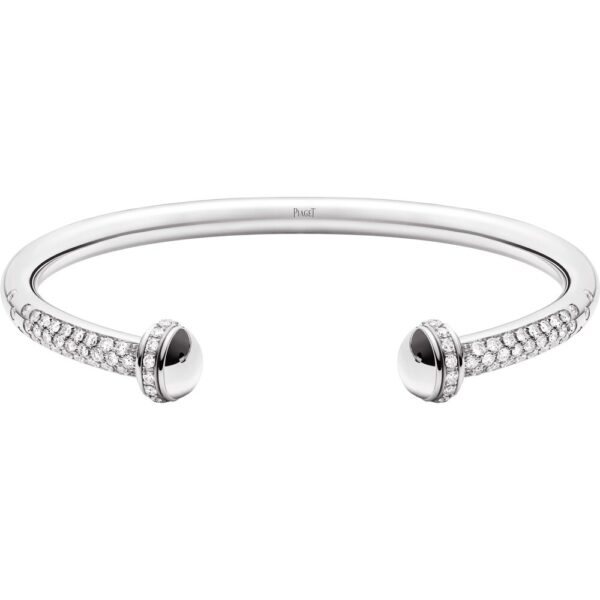 dd555211a23c000a0e8f8ff066ee9db41fc66cb8 18K WHITE GOLD PAVE DIAMOND BANGLE