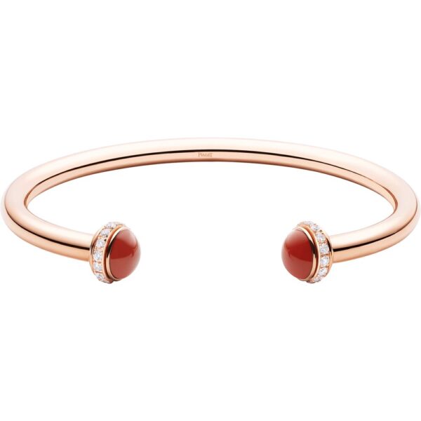 e15a1b3c7999df69aac17c45c30339f8dda4f5d6 18K ROSE GOLD CARNELIAN AND DIAMOND BANGLE