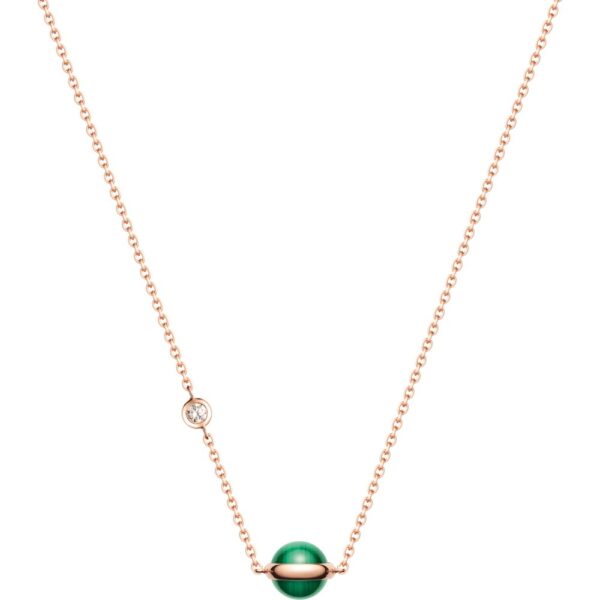 edbcf1617e3b7b6c5d89bf8313e4162b09ecc707 18K ROSE GOLD MALACHITE AND DIAMOND NECKLACE