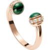 18K ROSE GOLD MALACHITE AND DIAMOND RING