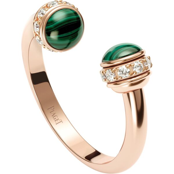 ef7102d6d88d4d3f9d671e441327aae863bbf1d5 18K ROSE GOLD MALACHITE AND DIAMOND RING