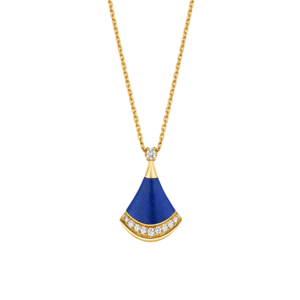 1693865 18K YELLOW GOLD TURQUOISE AND DIAMOND NECKLACE