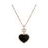 18K ROSE GOLD ONYX AND PAVE DIAMOND NECKLACE