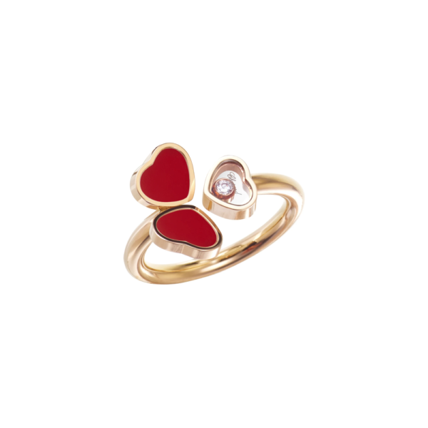 18K ROSE GOLD CARNELIAN AND DIAMOND RING