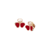 18K ROSE GOLD CARNELIAN AND DIAMOND EARRING